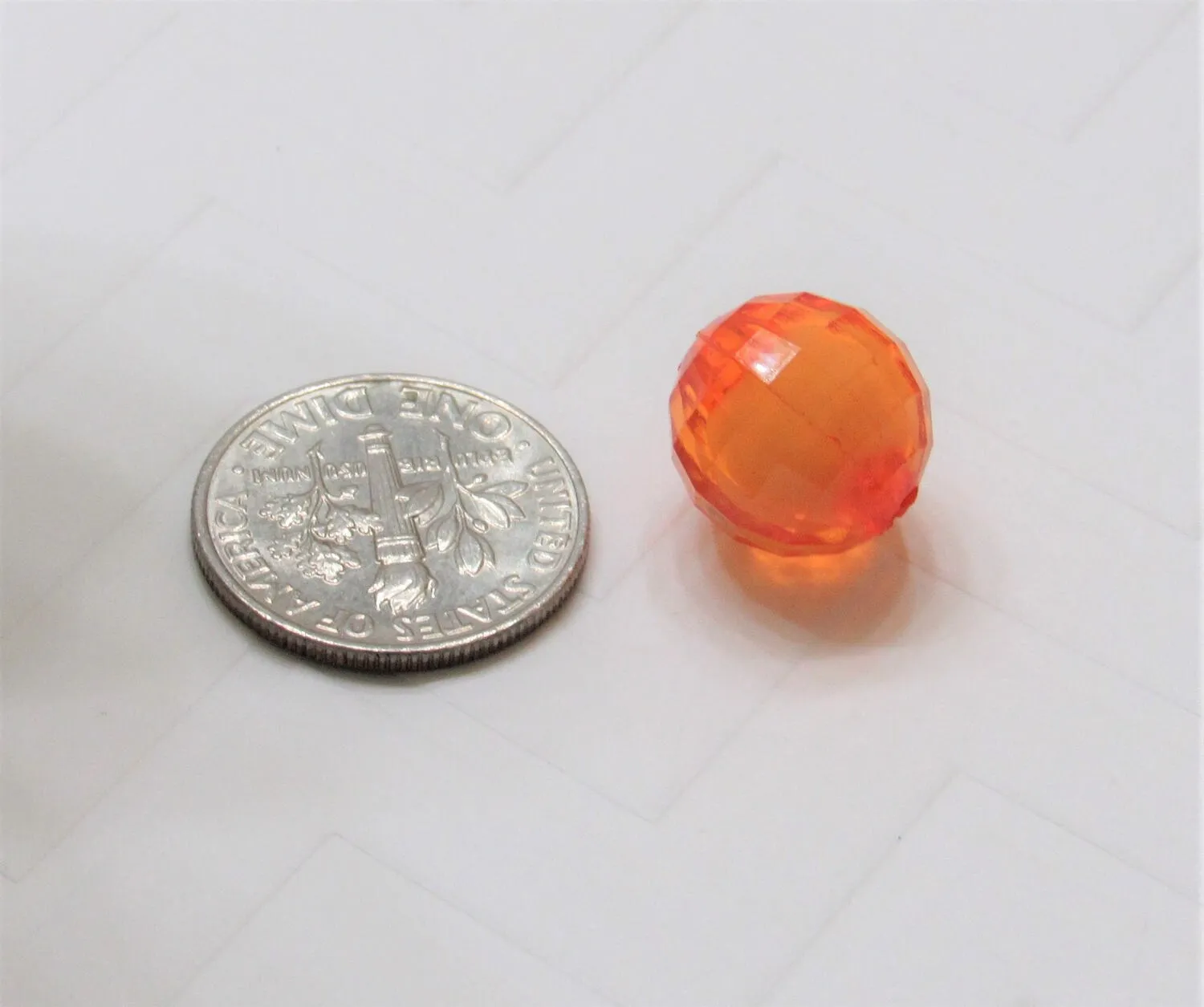 Orange 12mm Bead In A Bead, Chunky Bubblegum Beads, Chunky Supply Bead, Gumball Beads, Transparent Bubblegum Beads