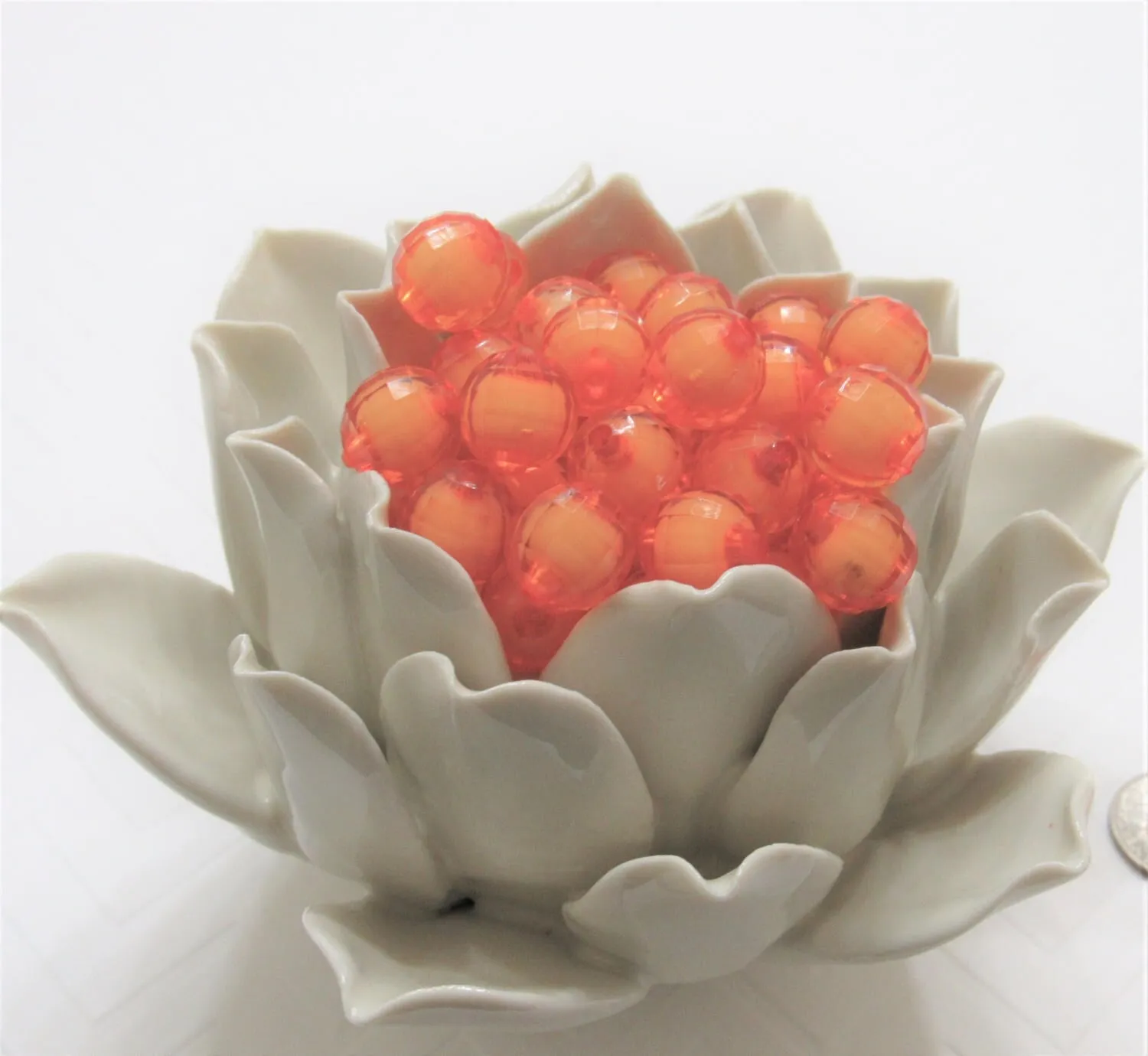 Orange 12mm Bead In A Bead, Chunky Bubblegum Beads, Chunky Supply Bead, Gumball Beads, Transparent Bubblegum Beads