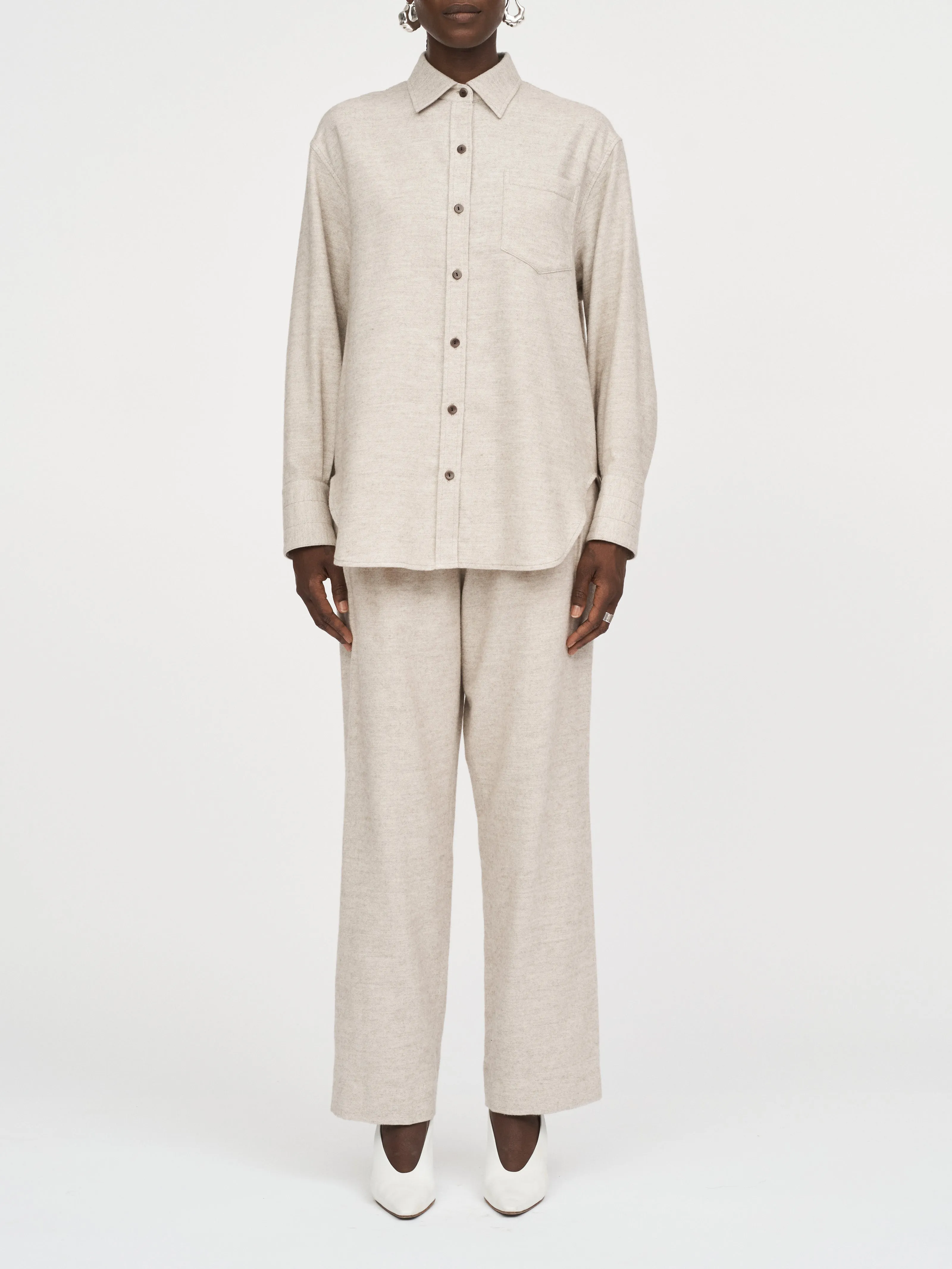 Oversized Tunic Shirt in Oatmeal