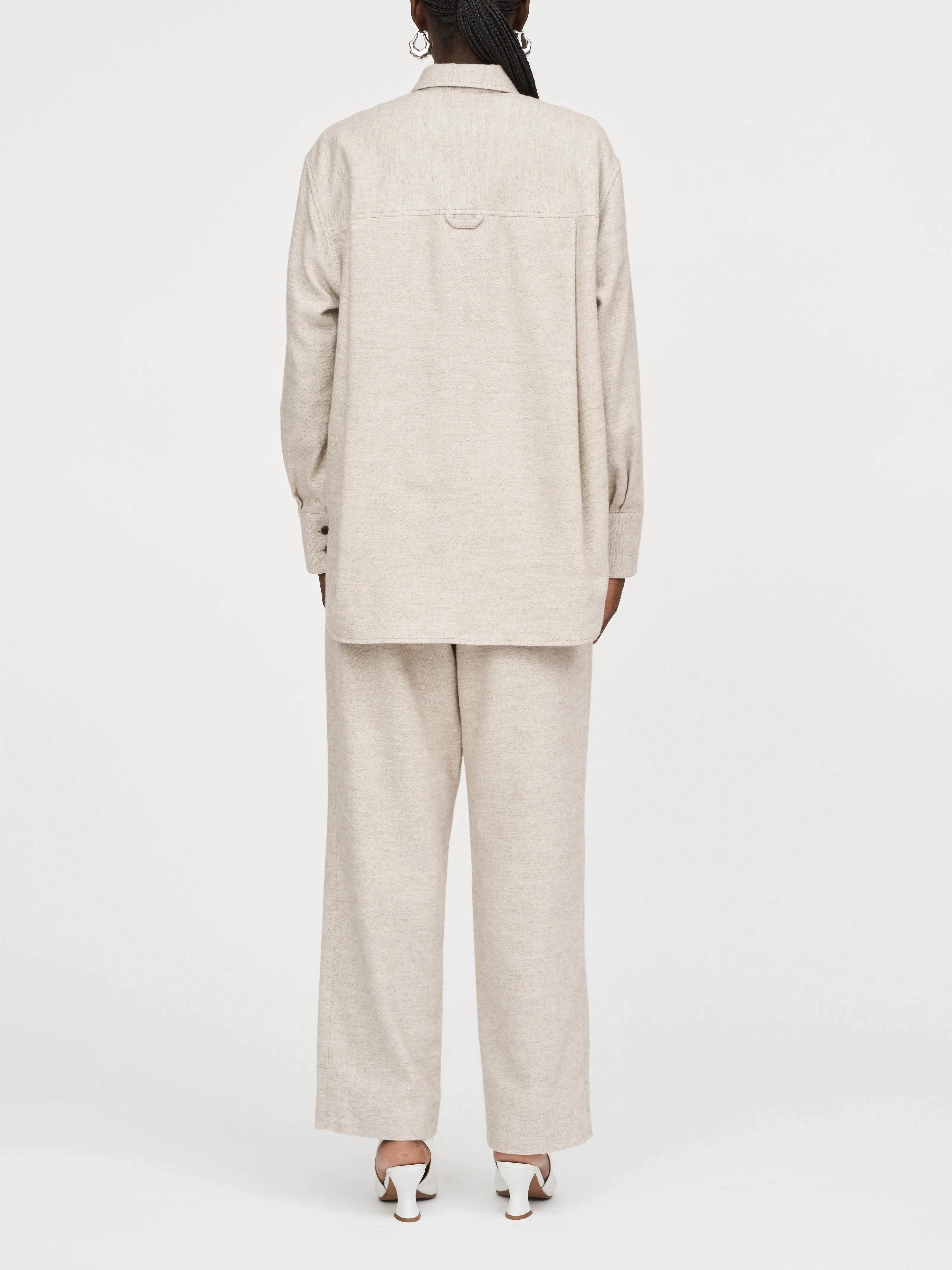 Oversized Tunic Shirt in Oatmeal