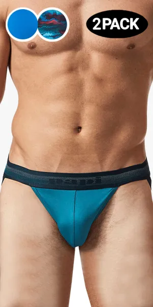 Papi Umpa108 2pk Microflex Performance Jockstrap Blue-printed