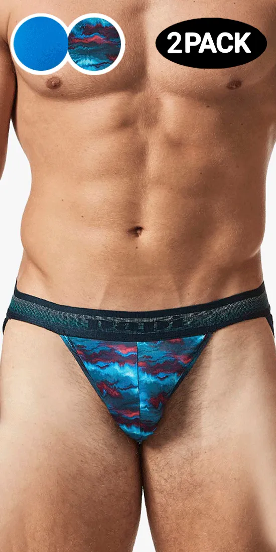 Papi Umpa108 2pk Microflex Performance Jockstrap Blue-printed