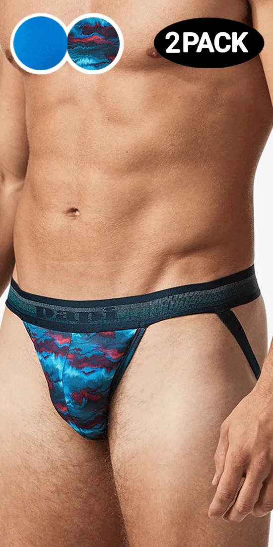 Papi Umpa108 2pk Microflex Performance Jockstrap Blue-printed