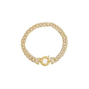 Pavé Chain Link Toggle Bracelet