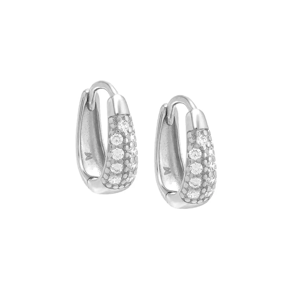 Pavé Graduated Chunky Hoop Earring