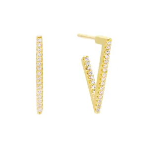 Pavé Triangle Hoop Earring