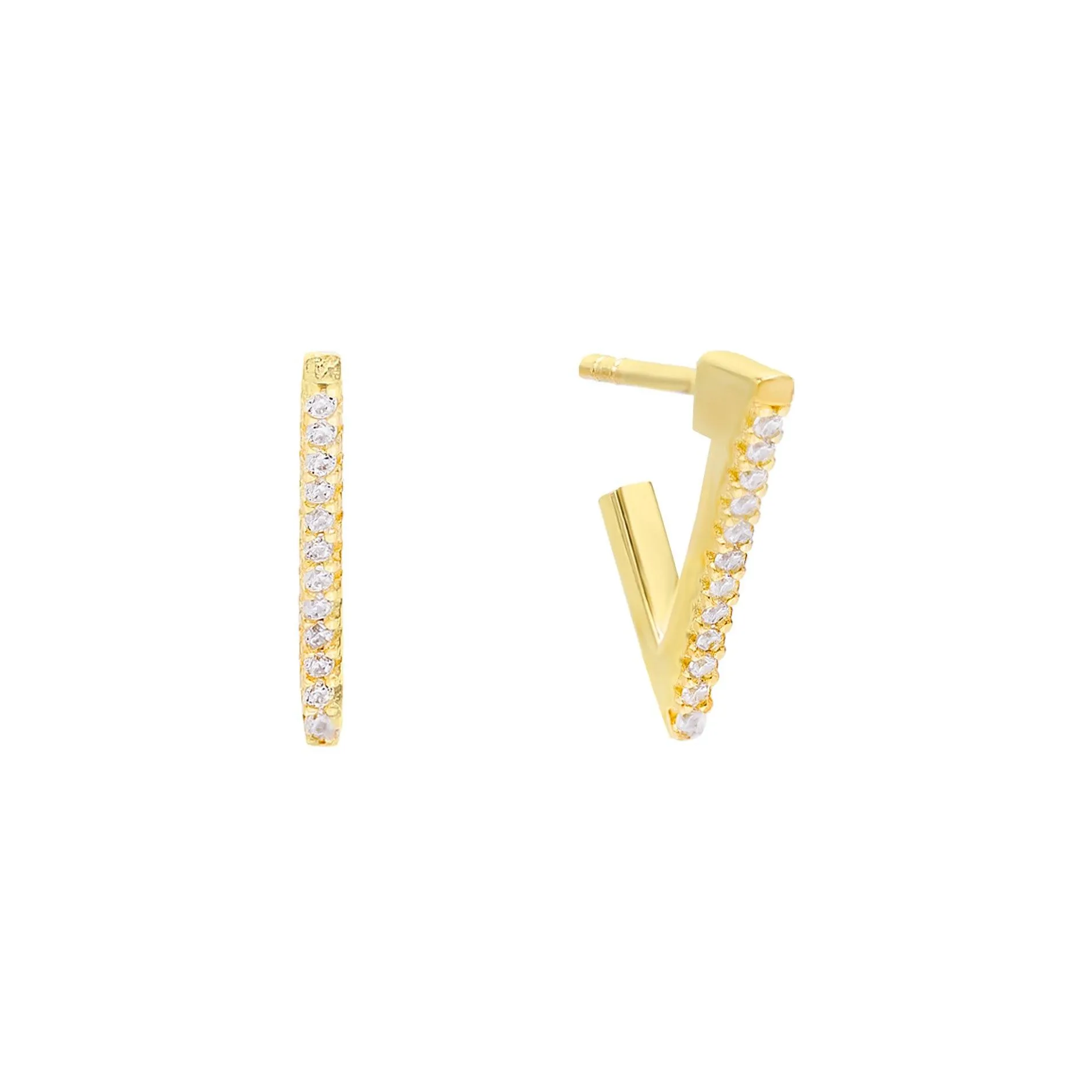 Pavé Triangle Hoop Earring