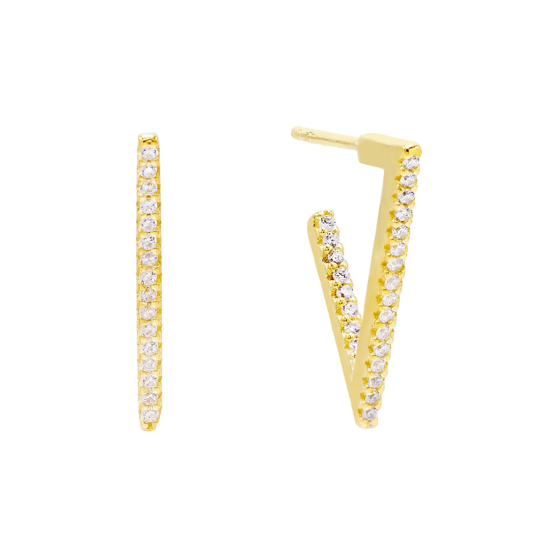 Pavé Triangle Hoop Earring