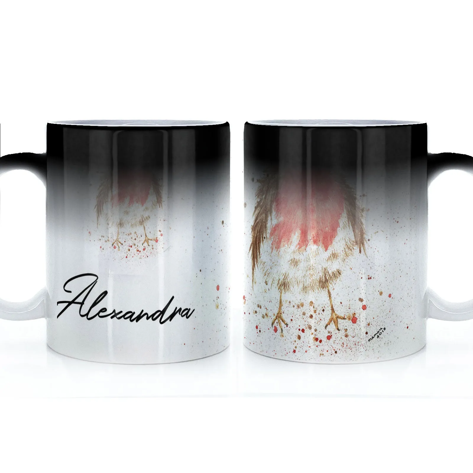Personalised Mug with Stylish Text and Robin