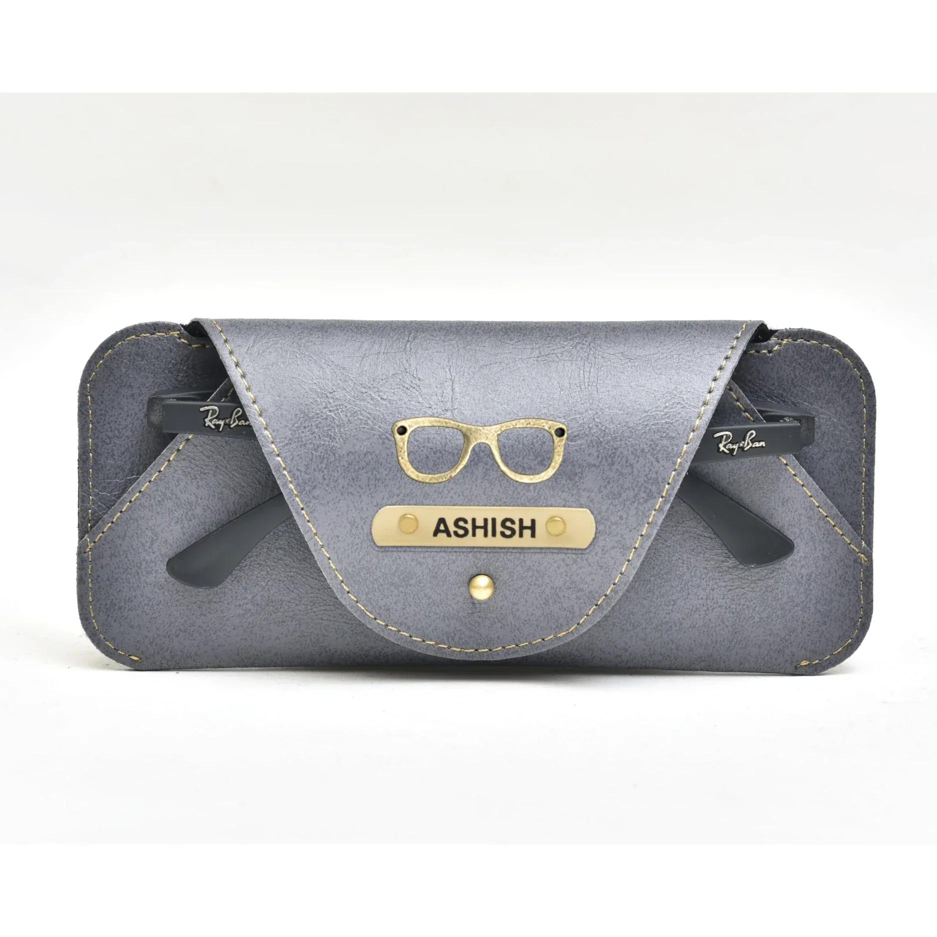 Personalized Stylish Eyewear Case - Grey