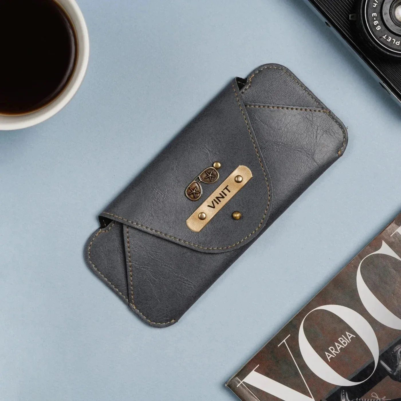 Personalized Stylish Eyewear Case - Grey