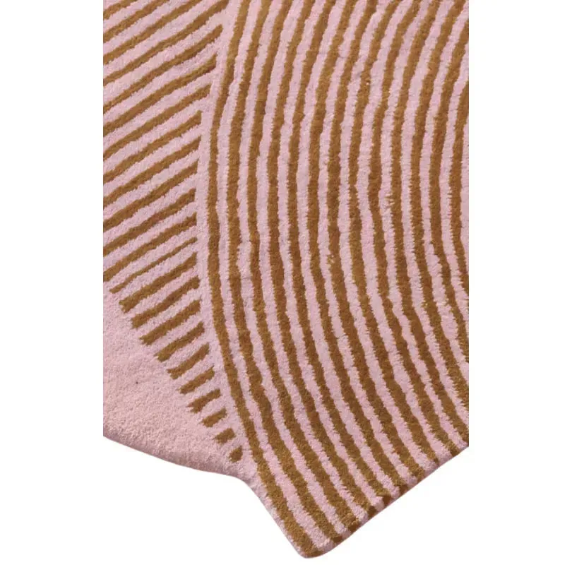 Pink Scallop Arch Geometric Hand Tufted Wool Rug