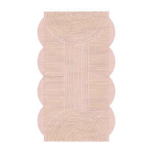 Pink Scallop Arch Geometric Hand Tufted Wool Rug