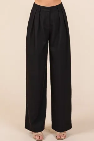 Pintuck Detail High Rise Pants