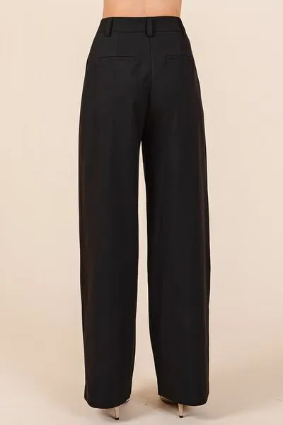 Pintuck Detail High Rise Pants