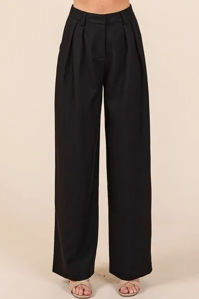 Pintuck Detail High Rise Pants