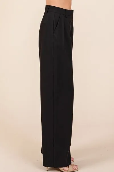 Pintuck Detail High Rise Pants
