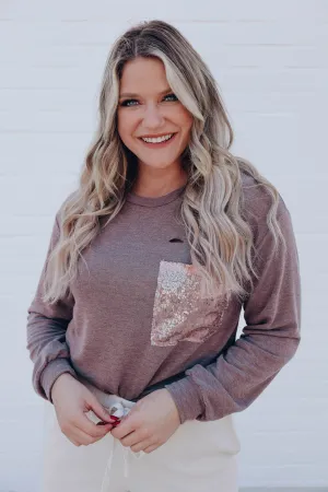 Pocket Full of Shimmer Top - Mocha