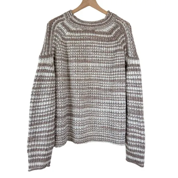 Rails Brown White Space Dye Oversized Echo Pullover Sweater
