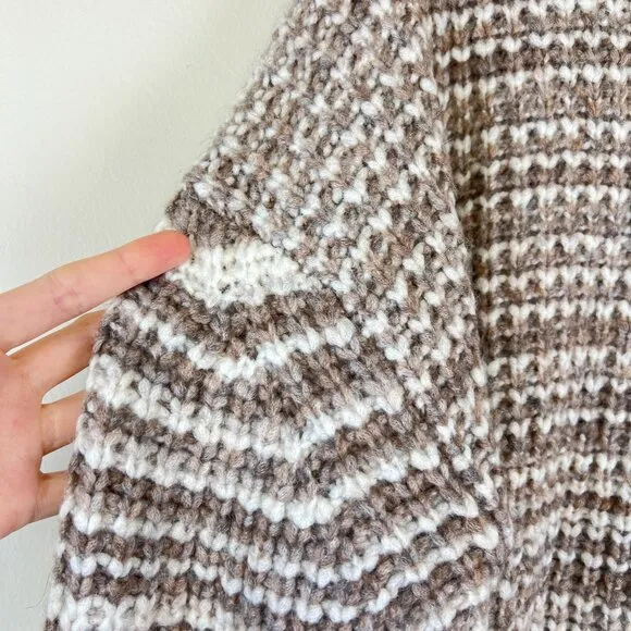 Rails Brown White Space Dye Oversized Echo Pullover Sweater