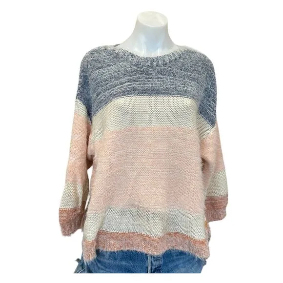 Rip Curl Fuzzy Oversized  Sweater MEDIUM Lambs Wool Boxy Balloon Sleeves $80 NEW