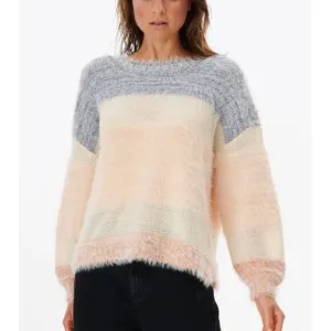 Rip Curl Fuzzy Oversized  Sweater MEDIUM Lambs Wool Boxy Balloon Sleeves $80 NEW
