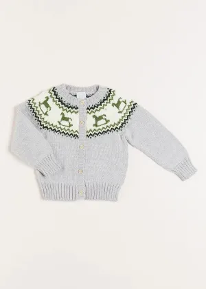 Rocking Horse Intarsia Cardigan in Grey (6mths-3yrs)