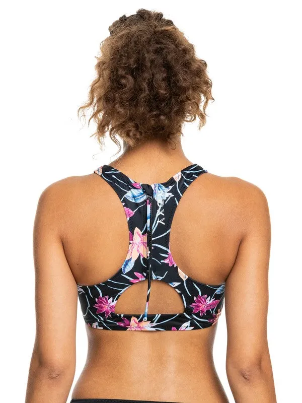 Roxy Womens Active Crop Top Bikini Top