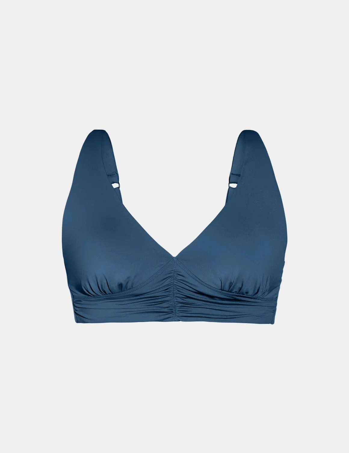 Ruched Deep V Bikini Top
