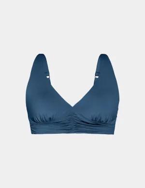 Ruched Deep V Bikini Top
