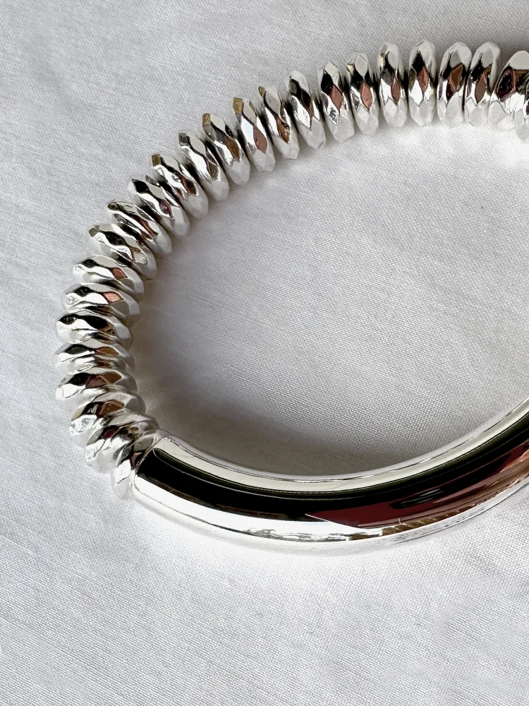 S. Sebbag Silver   Hematite Stretch Bracelet