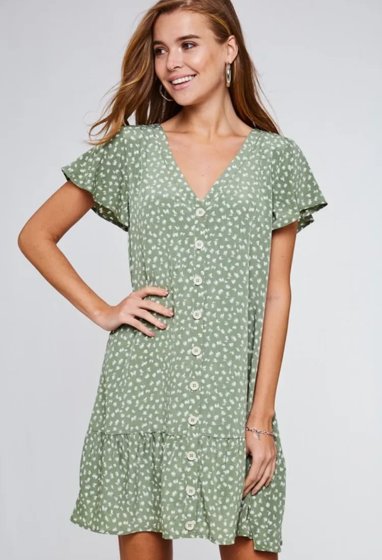Sage Shift Dress-Final Sale