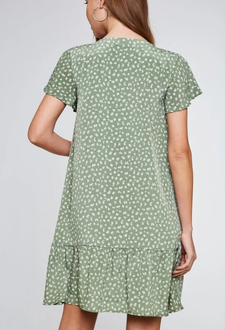 Sage Shift Dress-Final Sale