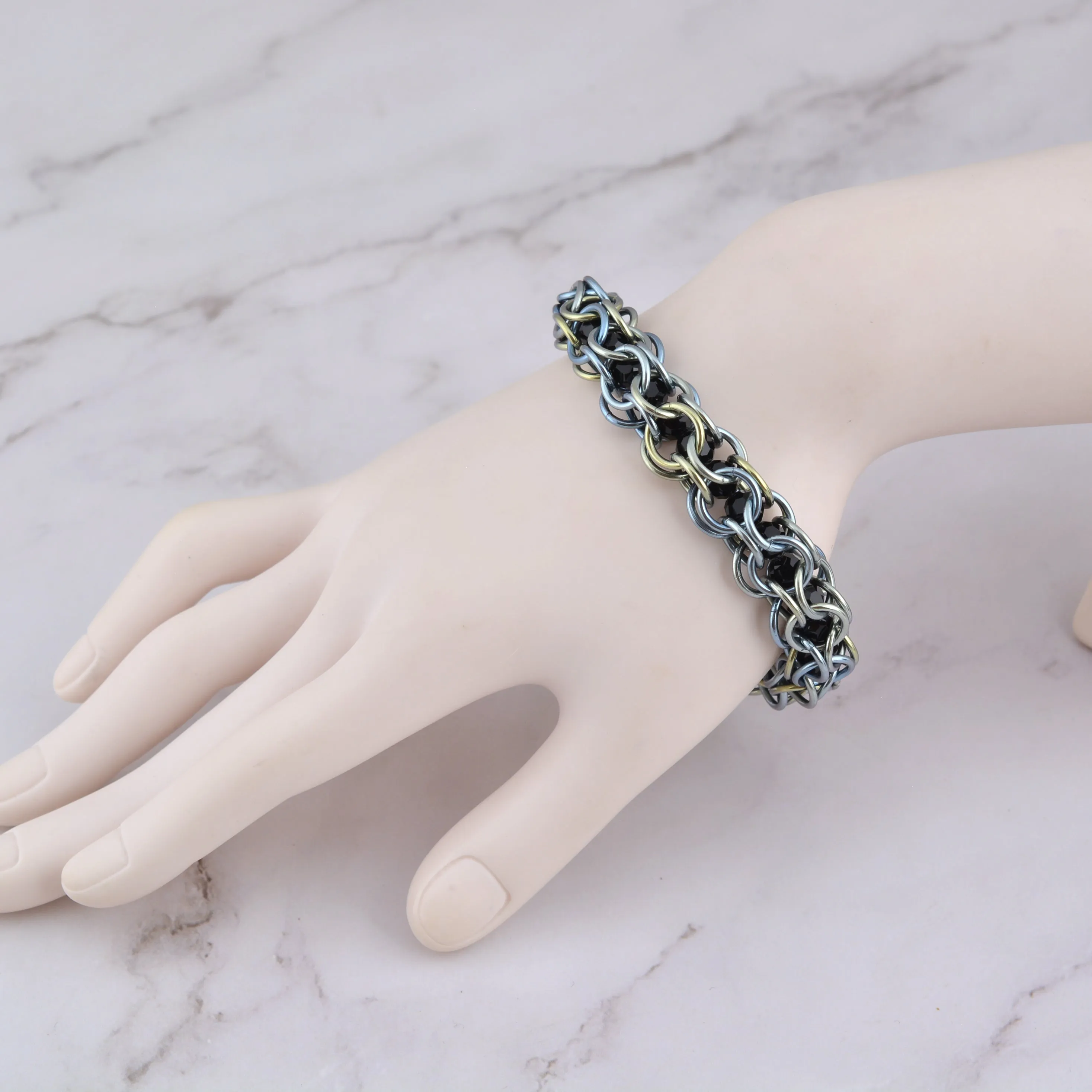 SALE: Misty Captive Crystals Niobium Bracelet - S/M - Approx 7.25"