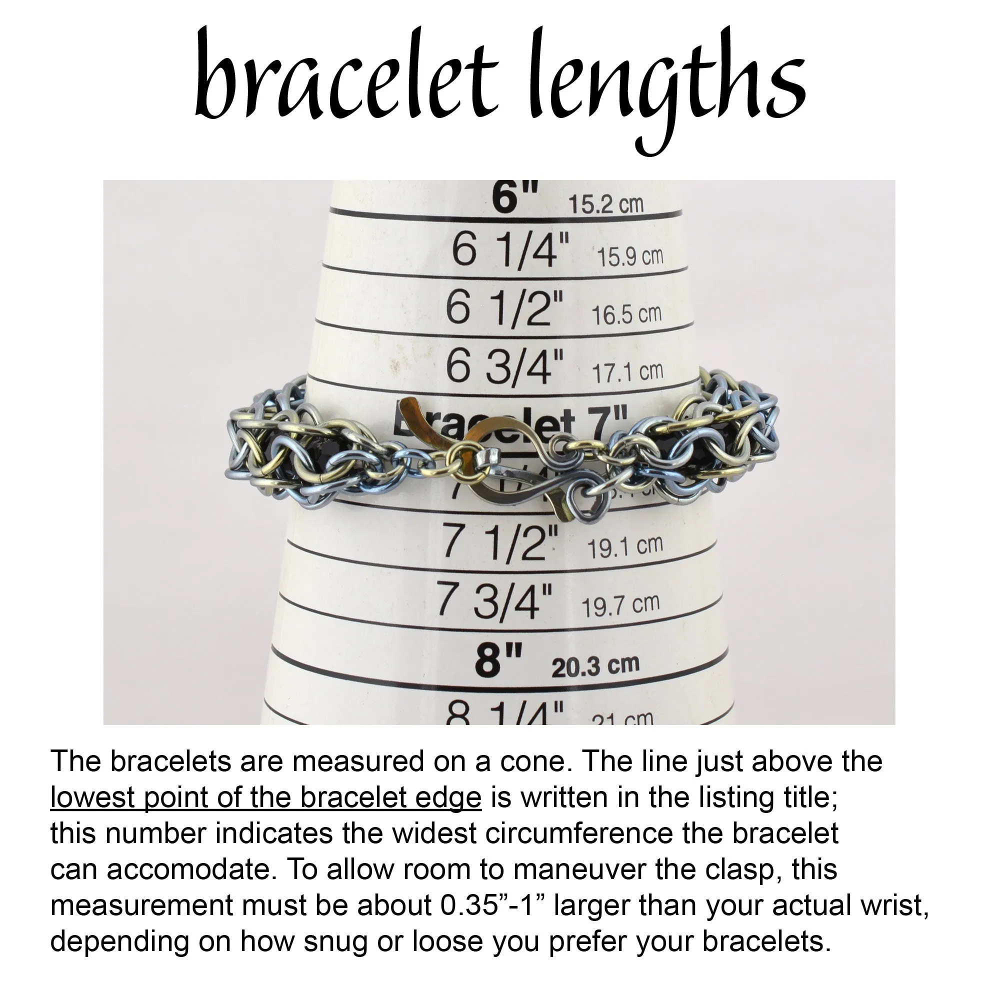 SALE: Misty Captive Crystals Niobium Bracelet - S/M - Approx 7.25"