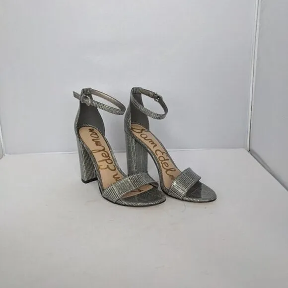 Sam Edelman Yaro Pewter Plaid Platform Heels NWB 6.5