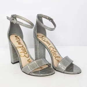 Sam Edelman Yaro Pewter Plaid Platform Heels NWB 6.5