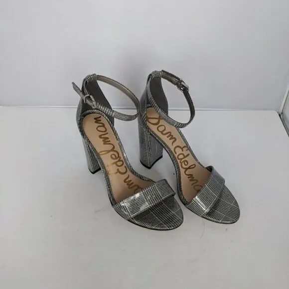 Sam Edelman Yaro Pewter Plaid Platform Heels NWB 6.5