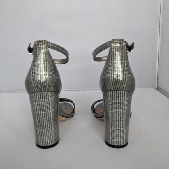 Sam Edelman Yaro Pewter Plaid Platform Heels NWB 6.5
