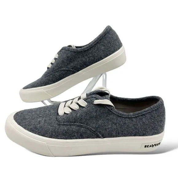 SEAVEES Men’s Gray Legend Seachange Biodegradable Flannel Sneakers NEW Sz 8
