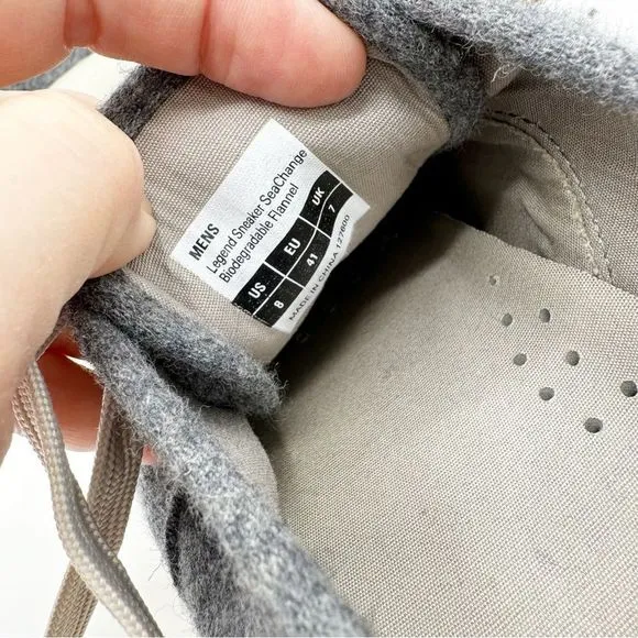 SEAVEES Men’s Gray Legend Seachange Biodegradable Flannel Sneakers NEW Sz 8