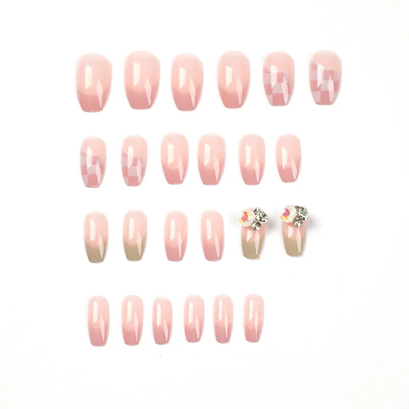 Short coffin Pink and white checkerboard diamond ball
