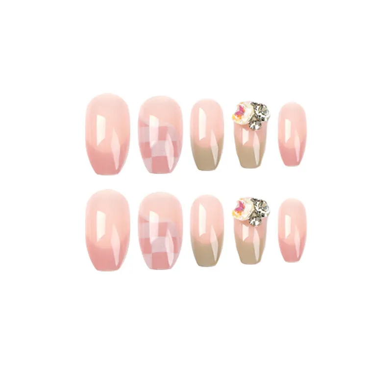 Short coffin Pink and white checkerboard diamond ball