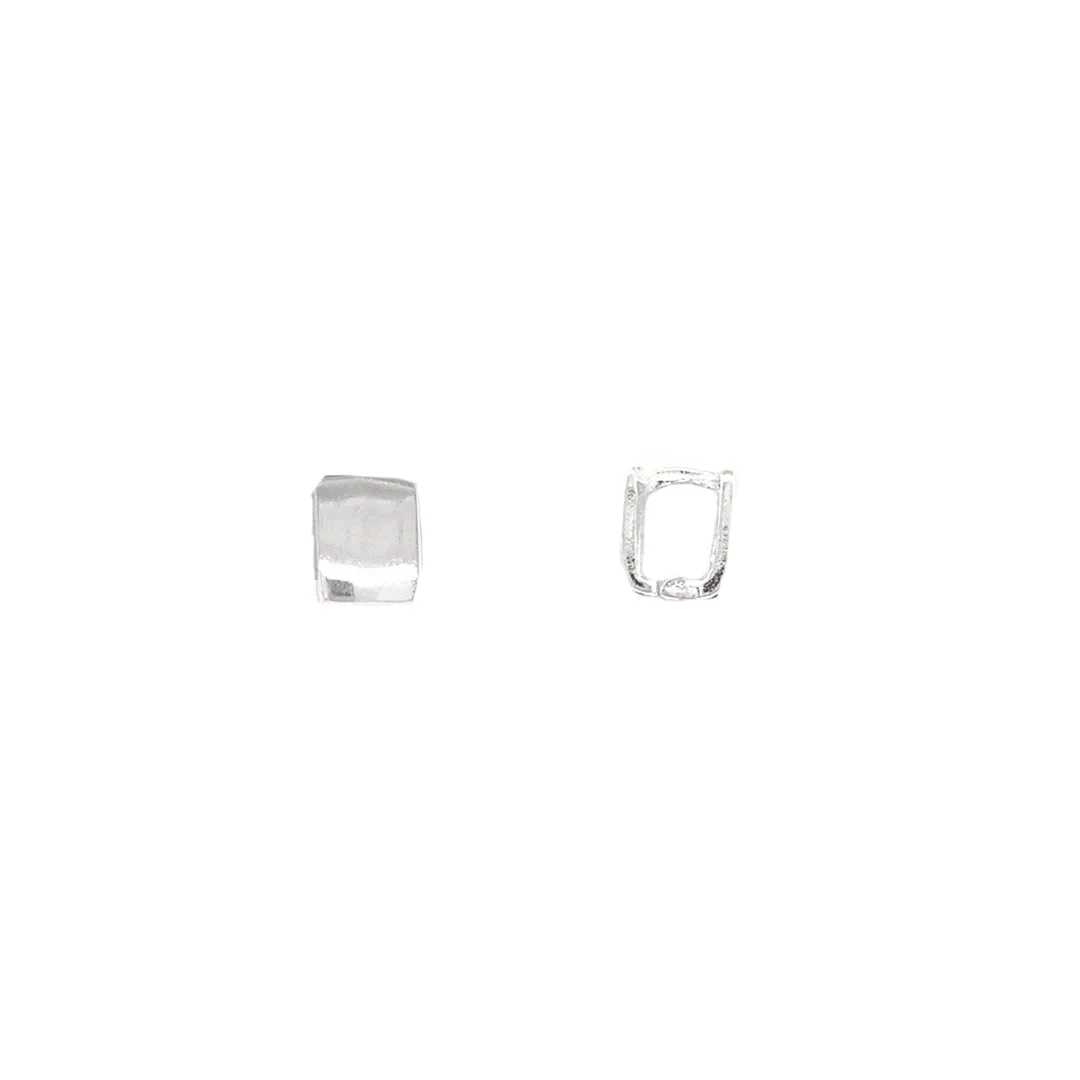 Silver Cube Hoops