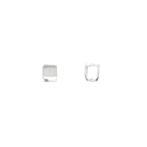 Silver Cube Hoops