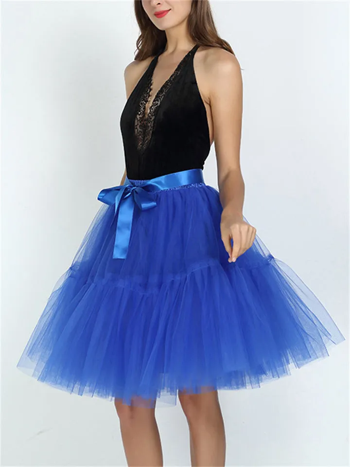 Simple Stylish Five Layers Large Swing Bridesmaid Skirt