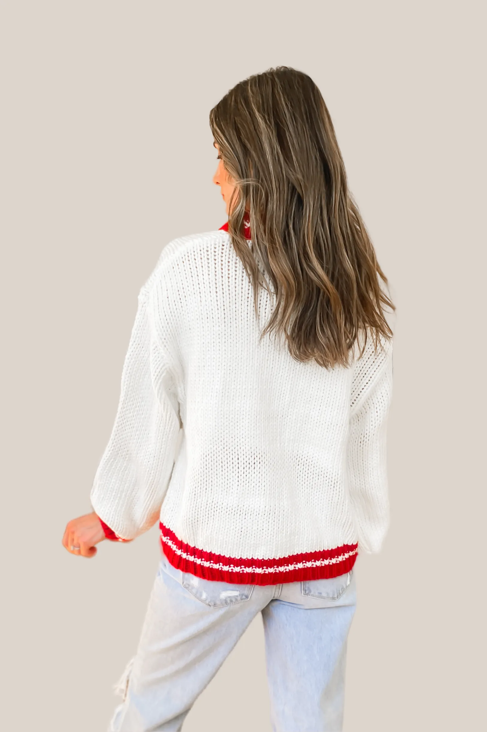 Sleigh Chunky Knit Sweater - Ivory - SALE