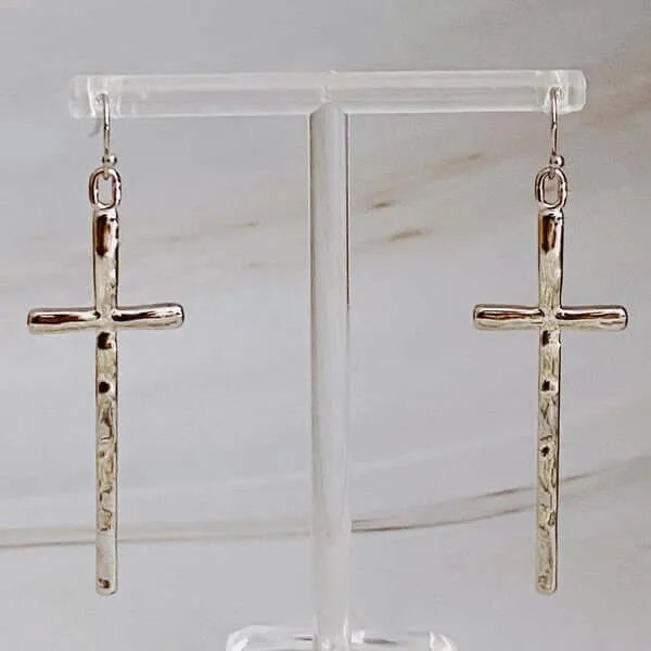 Slim And Stylish Cross Earrings