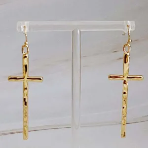 Slim And Stylish Cross Earrings