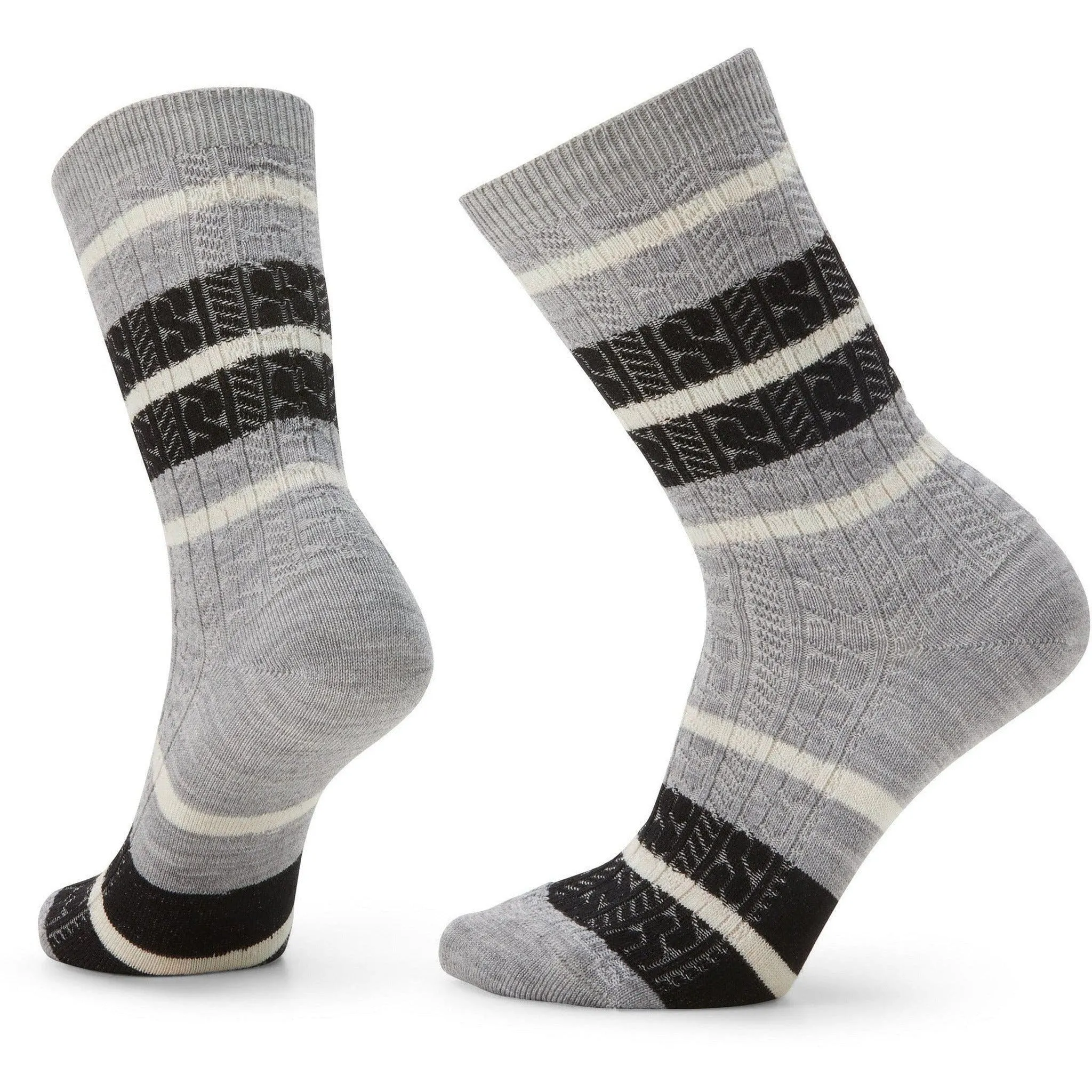 Smartwool Everyday Striped Cable Zero Cushion Crew Socks